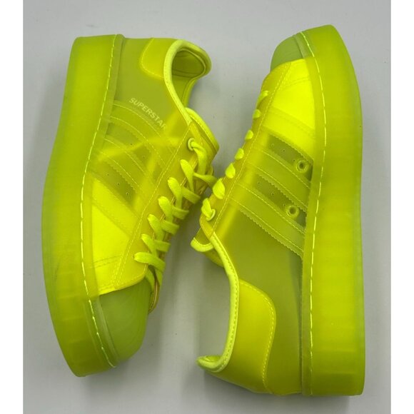 Adidas Superstar Women's Jelly Solar Yellow Platform Sneakers Sz 8.5 Wo's 3261 - Picture 12 of 16